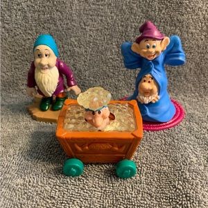1992 McDonald’s Disney Seven Dwarfs Happy Meal Toys set (3 pieces)